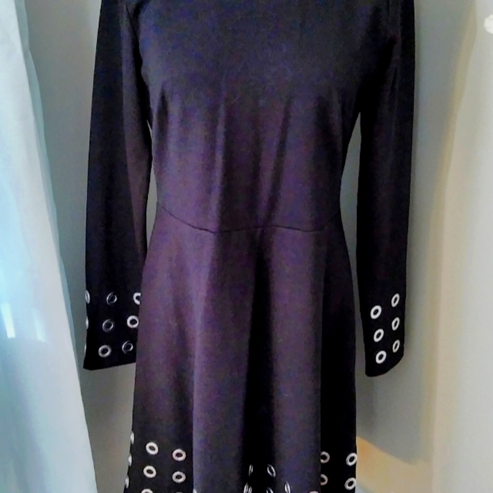 Michael Kors black dress with silver O rings